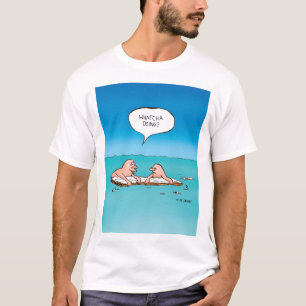 T-shirt Qu'est-ce que tu fais ? Dessin animé de naufrage
