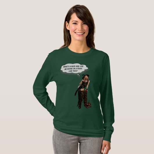 T-shirt Qu'est-ce qu'une fille sympa comme moi fait en pla (Devant entier)