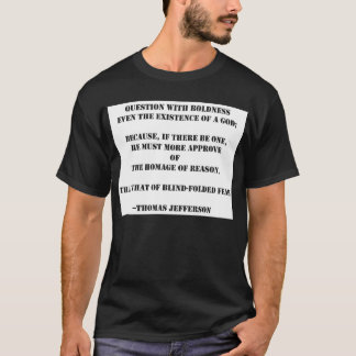 T-shirt question avec un dieu TJ de hardiesse