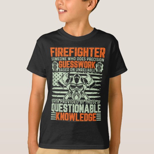 T-shirt Questionable Knowledge Fireman Gift Proud Firefigh (Devant)