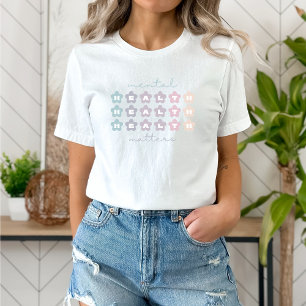 T-shirt Questions de santé mentale Fleurs rétro Gris fra