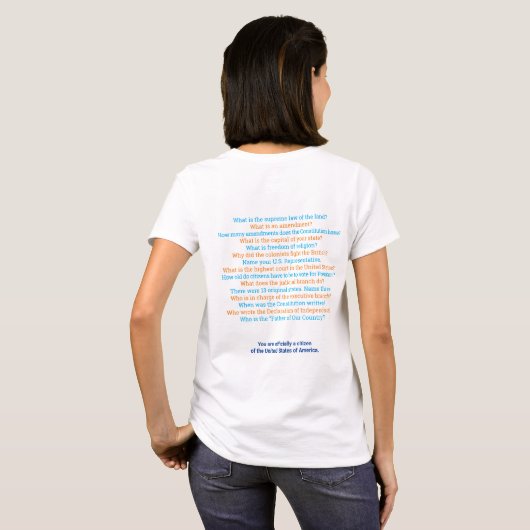 T-shirt Questions d'examen de la citoyenneté améri (Dos entier)