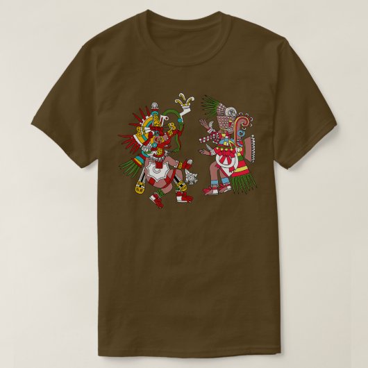 T-shirt Quetzalcoatl Tezcatlipoca Azteca Mexique Aztec G (Design devant)