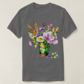 T-shirt Queue d'aquarelle remplie de fleurs de printemps (Design devant)
