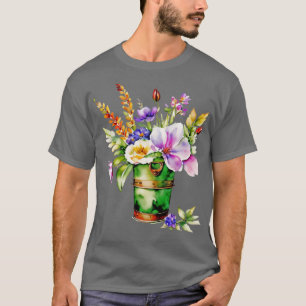 T-shirt Queue d'aquarelle remplie de fleurs de printemps