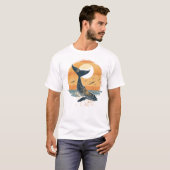 T-shirt Queue de baleine au coucher du soleil - Graphique (Devant entier)