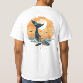 T-shirt Queue de baleine au coucher du soleil - Graphique  (Dos)