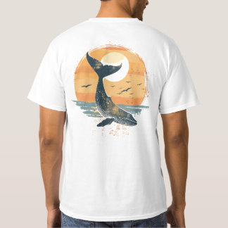 T-shirt Queue de baleine au coucher du soleil - Graphique