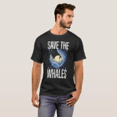 T-shirt Queue de baleine bleue baleines à bosse citations (Devant entier)