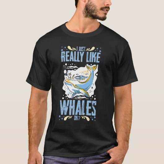 T-shirt Queue de baleine bleue baleines à bosse citations (Devant)