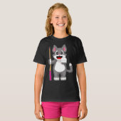 T-shirt Queue de billard de chat (Devant entier)