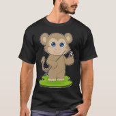 T-shirt Queue de billard pour singe (Devant)