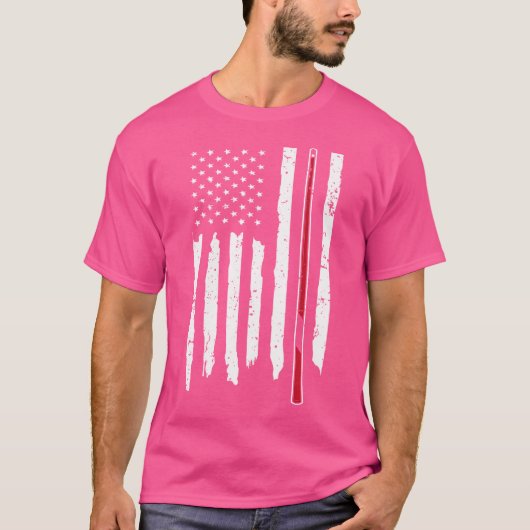 T-shirt Queue de billard Snooker Usa Drapeau Billard Snook (Devant)