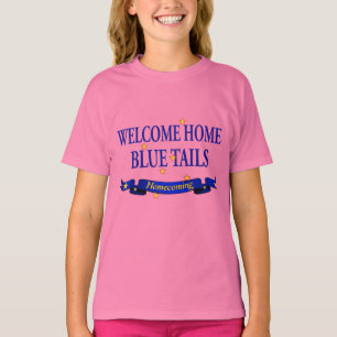 T-shirt Queues bleues à la maison bienvenues