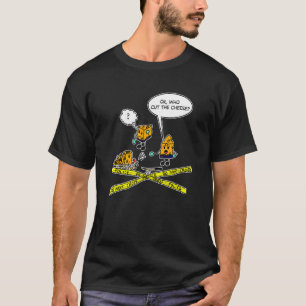 T-shirt Qui a coupé le fromage Cheesy Pun Mot Jouer Panier