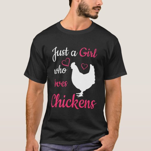 T-shirt Qui aime poulets mignons animal (Devant)