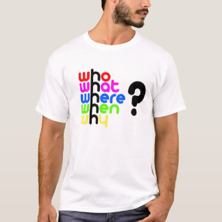 T-shirt Qui, ce qui, où, quand, pourquoi ?