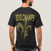 T-shirt Qui Dat ? La couronne 2010 d'or SOUTIENT le (Dos)