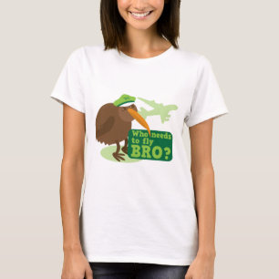T-shirt Qui doit piloter le bro ? humour d'oiseau de kiwi