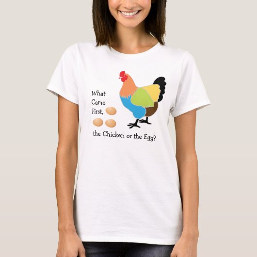 T-shirt Qui est Camcams First, le Chicken ou le Egg ? (Devant)