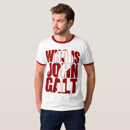 T-shirt Qui est John Galt ? Rouge (Devant entier)
