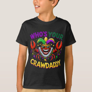 T-shirt Qui est votre Crawdaddy Crawfish Jester Perles Drô