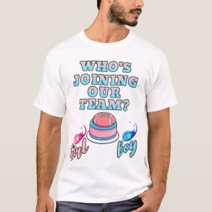T-shirt Qui rejoint notre équipe ? Garçon ou fille ! Révél
