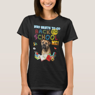 T-shirt Qui veut retourner à l'école moi Mastiff chien enf
