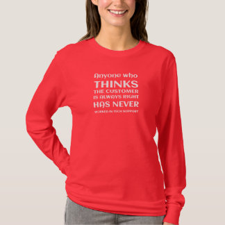T-shirt Quiconque pense que le client a toujours raison
