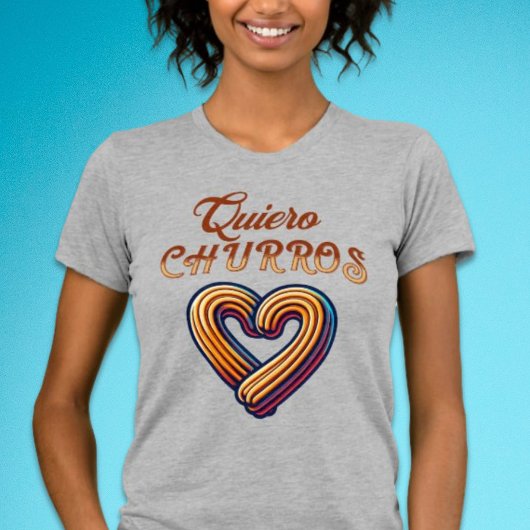 T-shirt Quiero Churros Corazon Espagnol Cute Churro