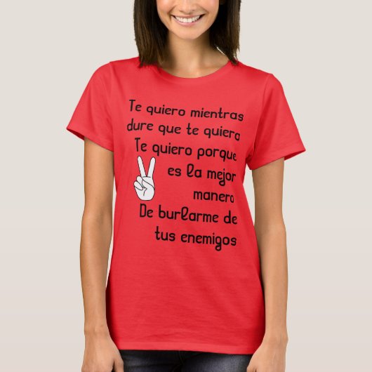 T-shirt Quiero espagnol de Te de textes de chanson (Devant)