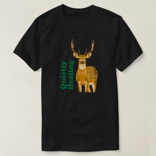 T-shirt Quietly Healing Minimal Deer Mental Health (Design devant)