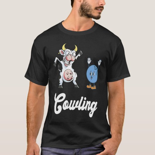 T-shirt Quille de bowling de vache Bowling drôle Grève de (Devant)