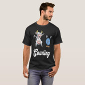 T-shirt Quille de bowling de vache Bowling drôle Grève de (Devant entier)