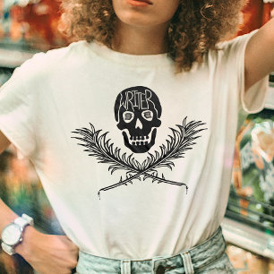 T-shirt Quilles crâniennes et croisées de l'écrivain