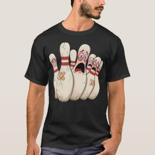 T-shirt Quilles de bowling de dessin animé effrayées Sport