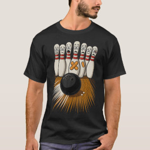 T-shirt Quilles de bowling effrayées drôles