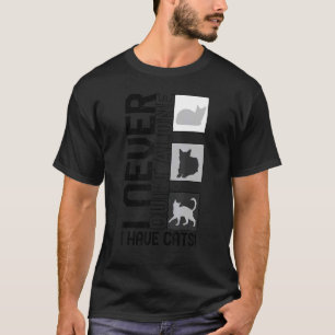 T-shirt Quilt Jamais Quilt Seul J'Ai Mes Chats Chat Ani
