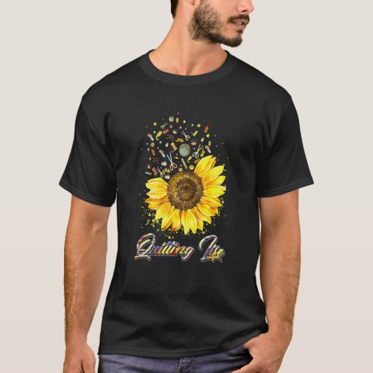 T-shirt Quilter la vie amour Sun Flower (Devant)