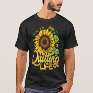 T-shirt Quilter la vie Coudre Chaussure Douille Solaire Fl
