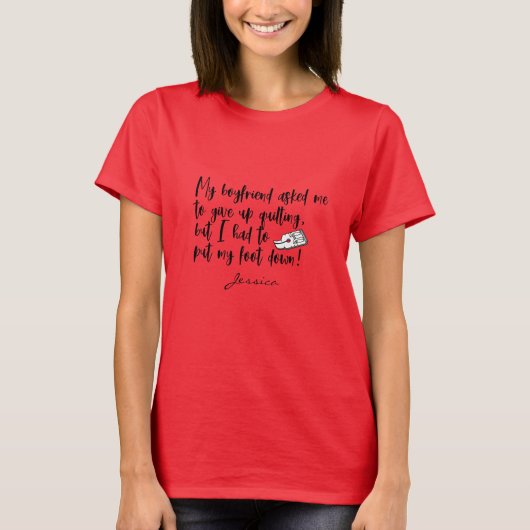 T-shirt Quilting Poser Le Pied Vers Le Bas Machine À Coudr (Devant)