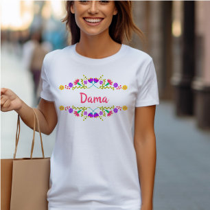 T-shirt Quinceanera Dama Fête Mexicaine Florale Anniversai