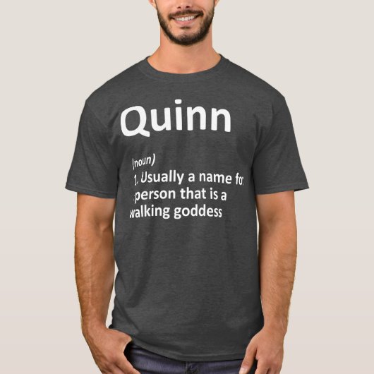 T-shirt QUINN Définition Personnalized Nom Funny (Devant)