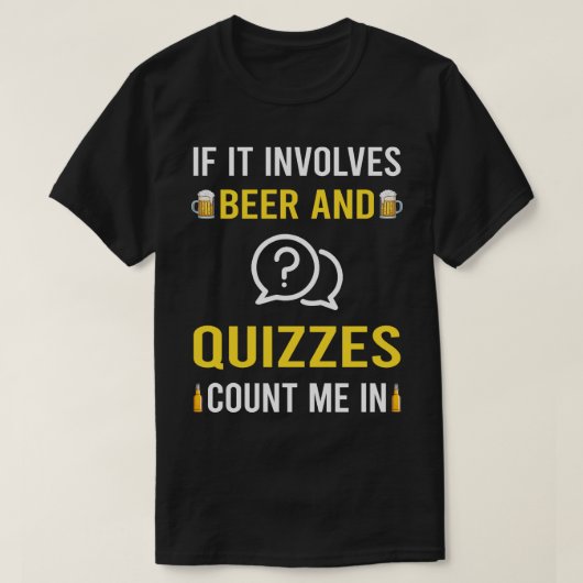 T-shirt Quiz Sur La Bière Et Les Quiz (Design devant)