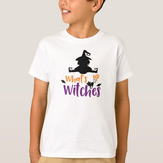 T-shirt Quoi de neuf sorcières, sorcière, chat, chauves-so (Devant)