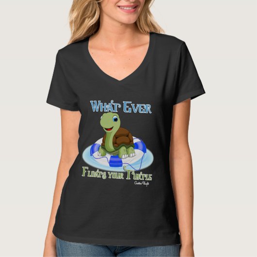T-shirt Quoi qu'il flotte votre tortue 2 (Devant)
