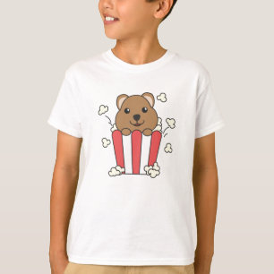 T-shirt Quokka Popcorn Time Animaux Amusants En Restaurati