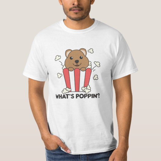T-shirt Quokka Popcorn Whats Poppin Funny (Devant)