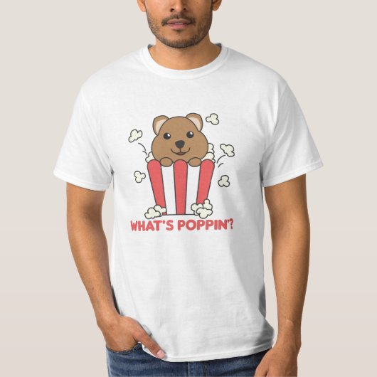 T-shirt Quokka Popcorn Whats Poppin Funny (Devant)