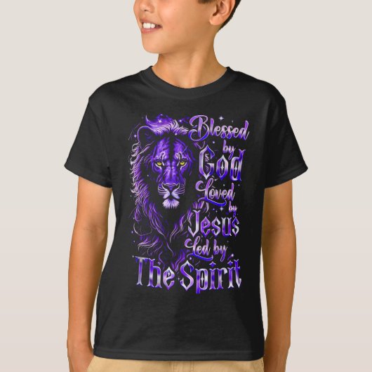 T-shirt Quote Blessed By God Loved By Jesus Led By The Sri (Devant)